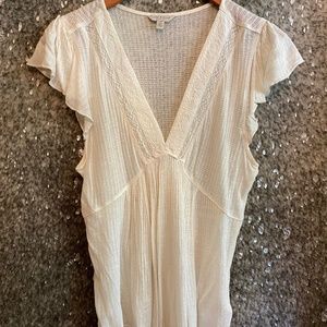Cream Flutter Sleeve Top - Lucky Brand